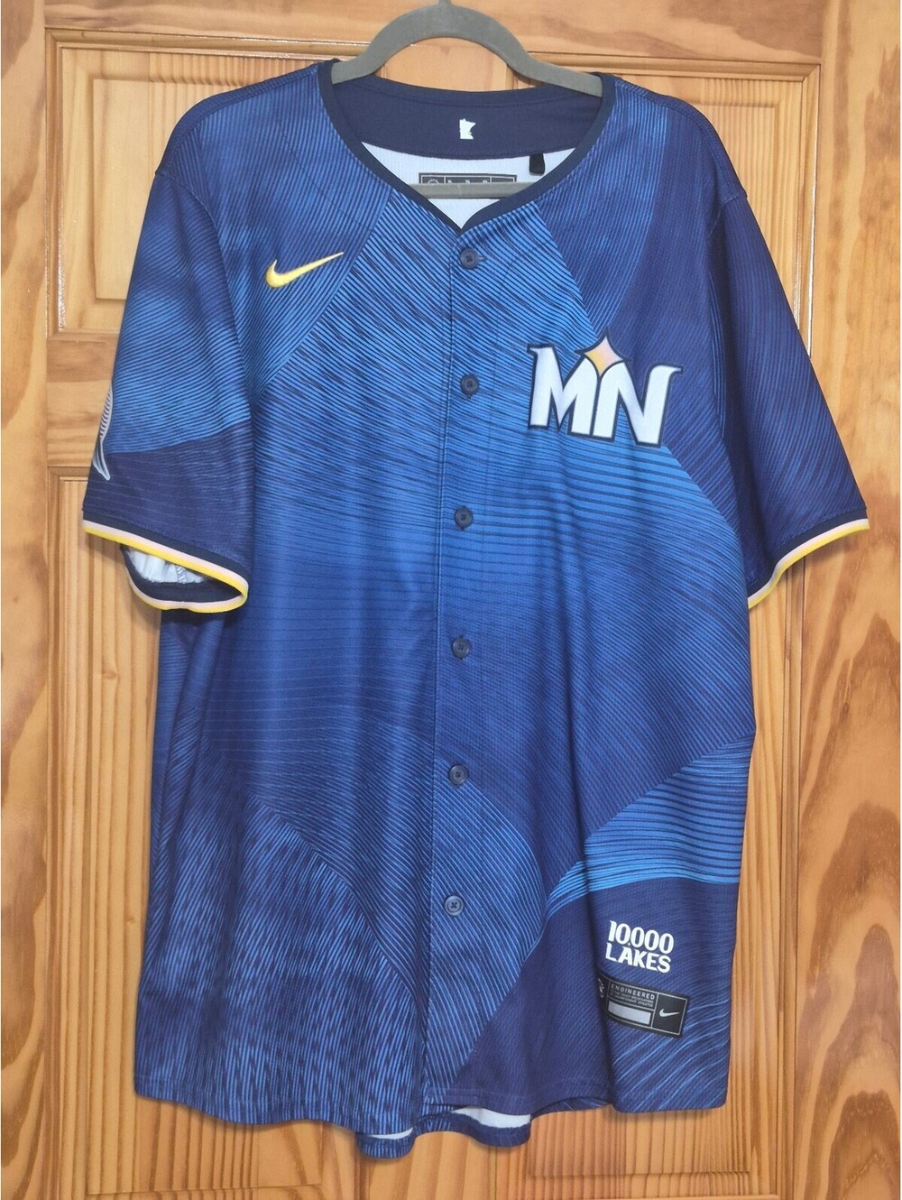 Minnesota Twins Nike 10,000 Lakes Blue Button Front Baseball Jersey XL